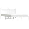 vidaXL Estrutura de cama com cabeceira 183x213 cm metal branco