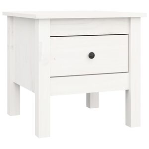 vidaXL Mesa de apoio 40x40x39 cm pinho maci&ccedil;o Branco