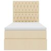 vidaXL Cama com arruma&ccedil;&atilde;o e colch&atilde;o Creme 90 x 190 cm Poli&eacute;ster
