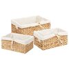 vidaXL Cestos de Armazenamento 3 pcs Natural 40 x 30 x 18 cm