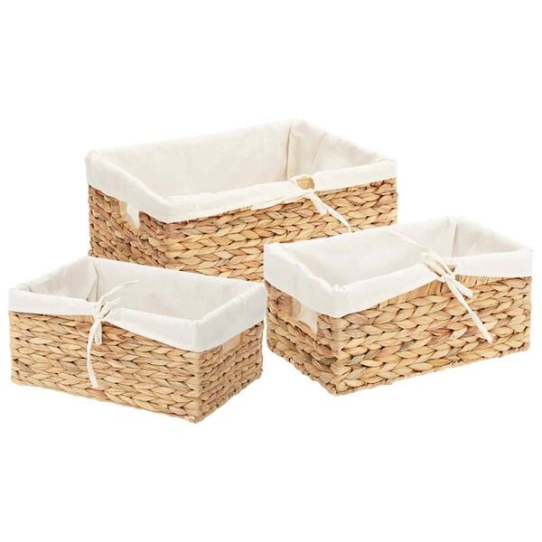 vidaXL Cestos de Armazenamento 3 pcs Natural 40 x 30 x 18 cm