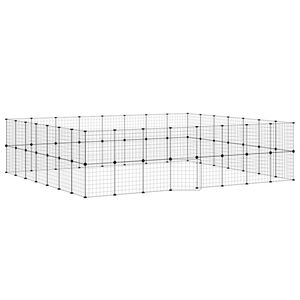 vidaXL Gaiola p/ animais de 60 pain&eacute;is c/ porta 35x35 cm a&ccedil;o preto