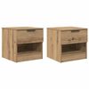 vidaXL Arm&aacute;rio de cama 2 pcs Carvalho Artesanal 40 x 39 x 40cm