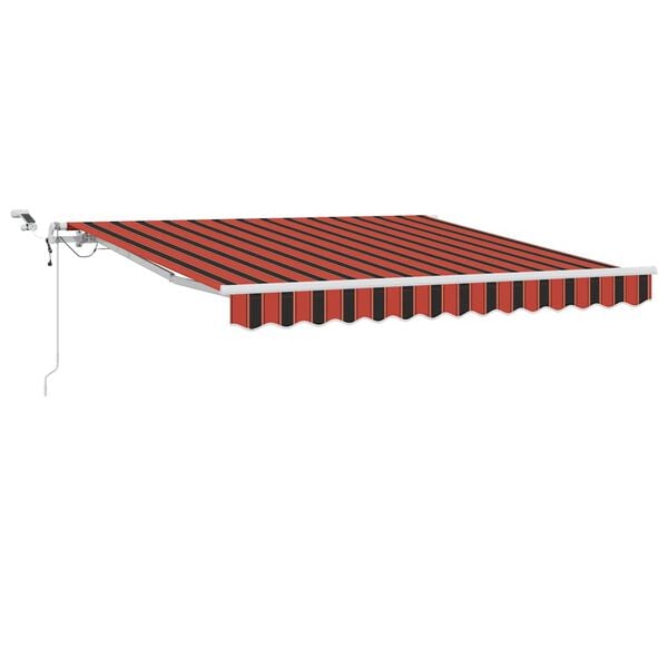 vidaXL Toldo Retr&aacute;til Laranja e Marrom 300 x 250 cm Poli&eacute;ster e Metal