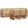 vidaXL Conjunto de Sof&aacute;s para Exterior 7 unid. Natural e Bege