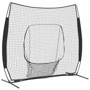 vidaXL Rede de pr&aacute;tica de basebol Preto 250 x 106 x 209 cm Poli&eacute;ster