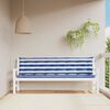 vidaXL Almofadões p/ banco jardim 2 pcs 200x50x7 cm tecido azul/branco