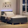 vidaXL Cama Box Spring LED com led Cinza Escuro 120 x 190 cm tecido