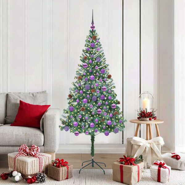 vidaXL &Aacute;rvore de Natal Artificial com 300 LEDs Verde 180 cm PVC e A&ccedil;o