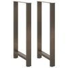vidaXL P&eacute;s de mesa de bar em a&ccedil;o natural, 2 pe&ccedil;as, 60x (110-111) cm, a&ccedil;o