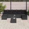 vidaXL Conjunto de Sof&aacute; de Jardim 8 pcs Preto vime PE