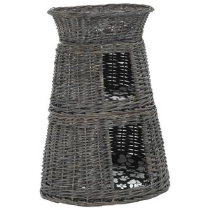 vidaXL 3 pcs cestos gatos c/ almofad&otilde;es 47x34x60 cm salgueiro cinzento