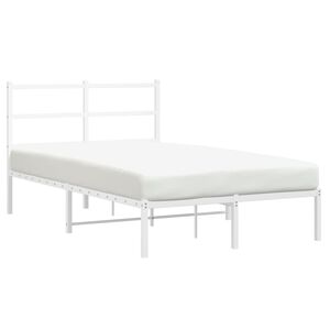vidaXL Estrutura de cama com cabeceira 120x190 cm metal branco