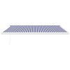 vidaXL Toldo retr&aacute;til 4,5x3 m tecido e alum&iacute;nio azul e branco