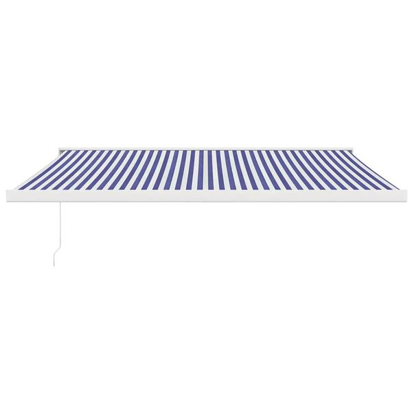 vidaXL Toldo retr&aacute;til 4,5x3 m tecido e alum&iacute;nio azul e branco