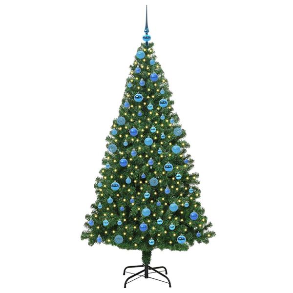 vidaXL &Aacute;rvore de Natal Artificial Verde 180 cm PVC, A&ccedil;o e Pl&aacute;stico