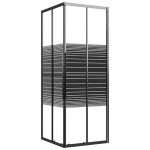 vidaXL Cabine de duche riscas ESG 80x80x180 cm preto