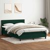 vidaXL Cama box spring c/ colch&atilde;o e LED 160x220 cm veludo verde-escuro