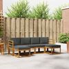 vidaXL Conjunto de Sof&aacute;s para Exterior 6 pcs Natural e Antracite