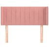 vidaXL Cabeceira de cama c/ abas veludo 83x16x78/88 cm rosa