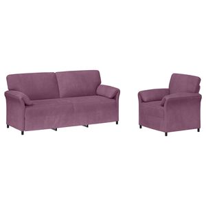 vidaXL Conjunto de Sof&aacute;s 2 unid. Roxo Veludo