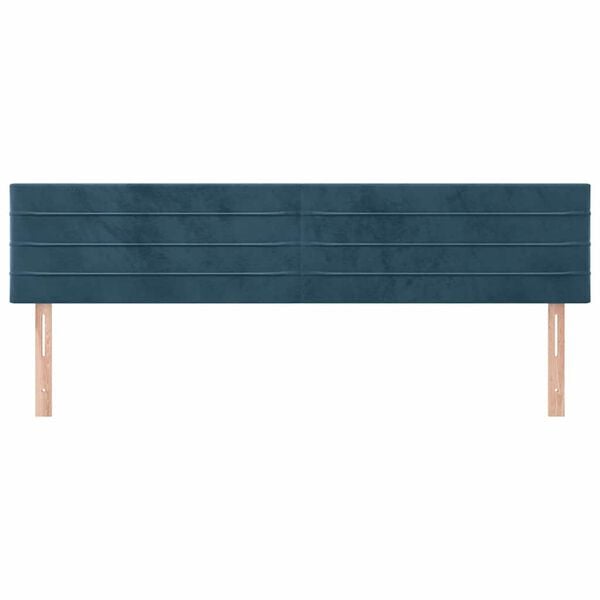 vidaXL Cabeceiras azul-escuro 180x5x78/88 cm veludo