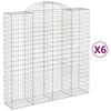 vidaXL Cestos gabi&atilde;o arqueados 6pcs 200x50x200/220cm ferro galvanizado