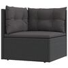 vidaXL 6 pcs conjunto lounge de jardim c/ almofadões vime PE preto