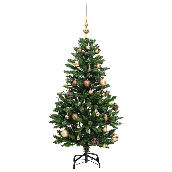 vidaXL &Aacute;rvore Natal artificial articulada 150 luzes LED e bolas 120 cm