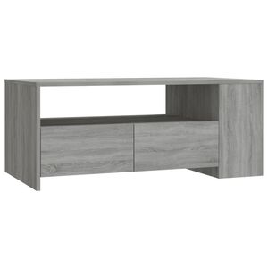 vidaXL Mesa de centro 102x55x42 cm madeira processada sonoma cinzento