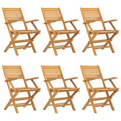 vidaXL Cadeiras de jardim dobráveis 6 pcs 55x62x90 cm teca maciça