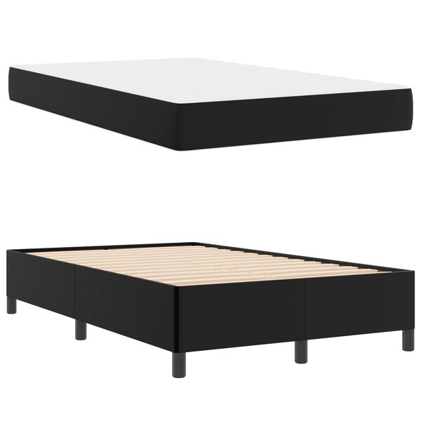 vidaXL Estrutura da Cama com colch&atilde;o Preto 120 x 190 cm tecido