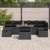 vidaXL Conjunto de Sof&aacute; de Jardim com almofada 8 pcs Preto vime PE