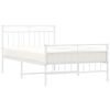 vidaXL Estrutura de cama com cabeceira e pés 107x203 cm metal branco