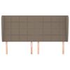 vidaXL Cabeceira cama abas tecido 203x23x118/128 cm cinza-acastanhado
