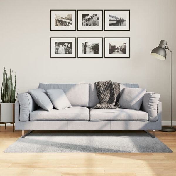 vidaXL Tapete de pelo curto IZA visual escandinavo 80x150 cm cinzento