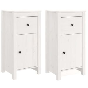 vidaXL Aparadores 2 pcs 40x35x80 cm madeira de pinho maci&ccedil;a branco