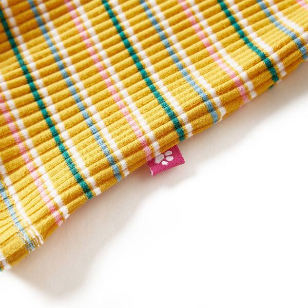 T-shirt manga comprida para criança de meia gola cor ocre 116