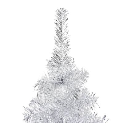 vidaXL Árvore Natal artificial pré-iluminada c/bola 210cm PET prateado
