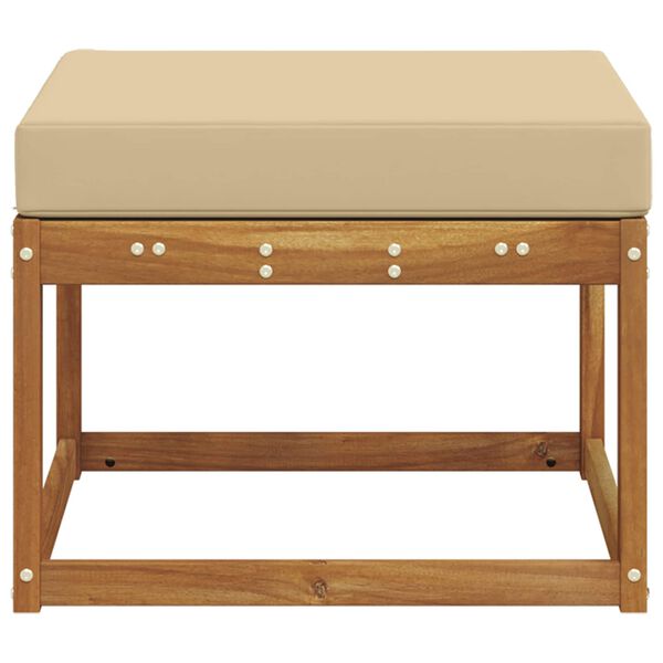 vidaXL Pufe para Exterior Madeira S&oacute;lida de Ac&aacute;cia Natural