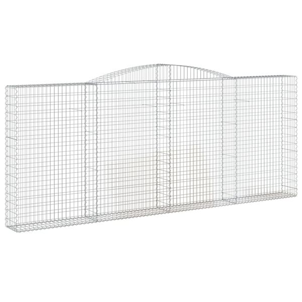 vidaXL Cestos gabião arqueados 7pcs 400x30x160/180cm ferro galvanizado