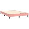vidaXL Cama box spring c/ colch&atilde;o/LED 140x190 cm veludo rosa