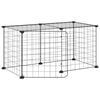 vidaXL Gaiola p/ animais de 8 pain&eacute;is c/ porta 70x35x35 cm a&ccedil;o preto