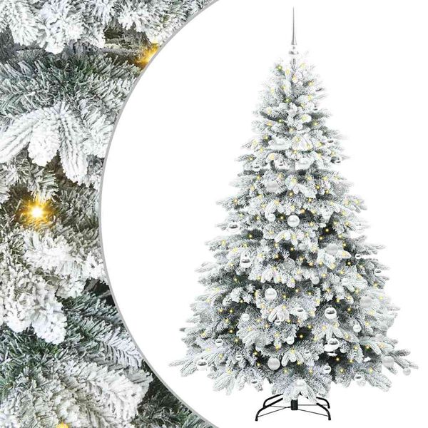vidaXL &Aacute;rvore de Natal Artificial com 300 LEDs Branco 180 cm PE e PVC