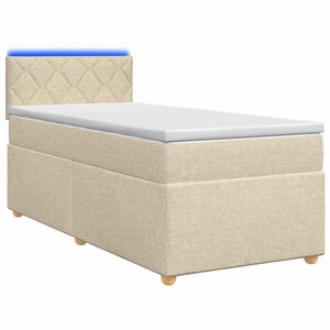 vidaXL Cama box spring com colch&atilde;o Creme 80 x 200 cm Tecido