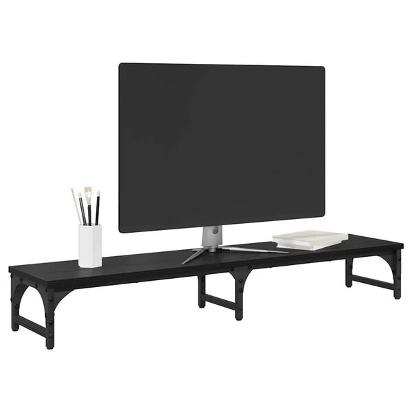 vidaXL Suporte para Monitor Carvalho Preto 105 x 23 x 15,5 cm