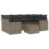 vidaXL 7 pcs conjunto sof&aacute;s p/ jardim c/ almofad&otilde;es vime PE cinzento