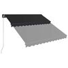 vidaXL Toldo retrátil manual c/ LED 300x250 cm antracite