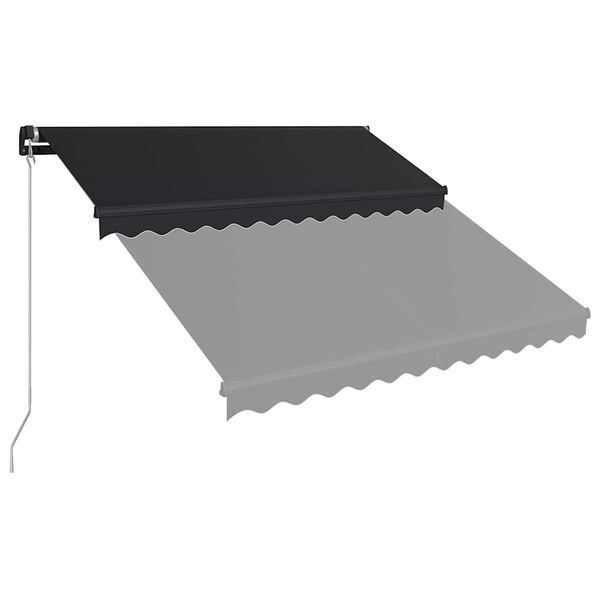 vidaXL Toldo retrátil manual c/ LED 300x250 cm antracite