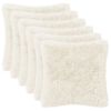 vidaXL Capa almofada 6 pcs HEERLEN Branco 40 x 40 cm Fleece PV